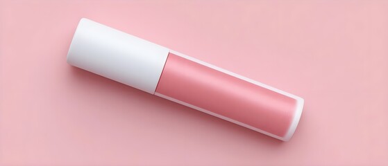 Elegant pink lip gloss on a soft pink background