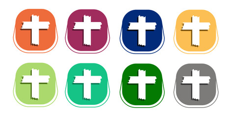 Set of Flat curved Gravestone and unique multi color icons EPS vector  format.