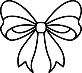 Elegant Minimal Ribbon Line Art for Gift Wrapping