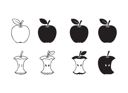 Apple Evolution A Visual Journey from Whole Fruit to Eaten Core Depicting the Cycle of Consumption