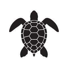 Stylized Sea Turtle Silhouette with Geometric Shell Pattern, a Symbol of Marine Life and Conservation Efforts Portrayed Artistically