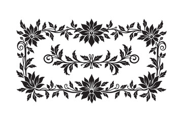 Fototapeta premium Floral Decorative Silhouettes