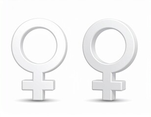 lesbian symbol 3D vector icon set, on a white background