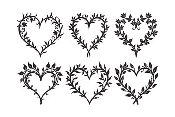 Floral Heart Love Silhouettes