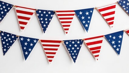 Fototapeta premium Patriotic American Flag Bunting Decoration for Fourth of July Celebration