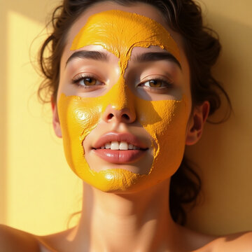 Model Applies Turmeric and Besan Face Pack for Glowing Skin