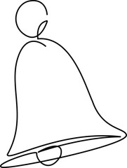 School bell continuous line. Continuous one line drawing of school bell. Back to school, reminder, alertness concept. Single line drawing, Vector