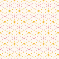 Vintage Geometric Star Pattern in Pink and Gold Tones