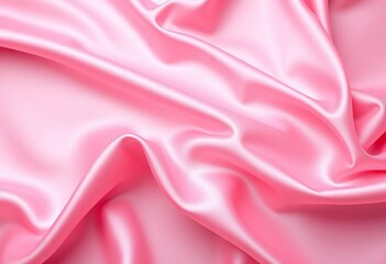 Fototapeta premium Luxurious, flowing pink silk fabric with subtle sheen, photography, luxurious