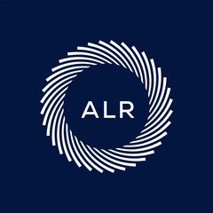 ALR letter logo design with black background in illustrator, vector logo modern alphabet font overlap style. calligraphy designs for logo, Poster, Invitation, etc.