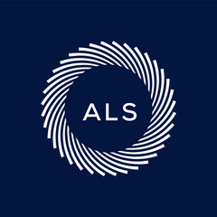 ALS letter logo design with black background in illustrator, vector logo modern alphabet font overlap style. calligraphy designs for logo, Poster, Invitation, etc.