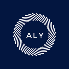 ALY letter logo design with black background in illustrator, vector logo modern alphabet font overlap style. calligraphy designs for logo, Poster, Invitation, etc.