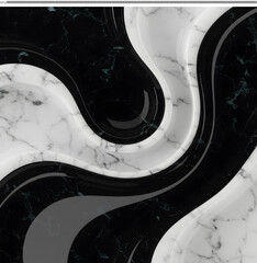 Abstract Swirling Black and White Marble Texture Elegant Design Background