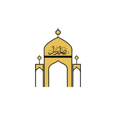 a grand mosque entrance with gold filigree gates a