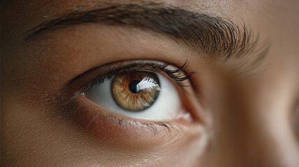 Close-Up of a Human Eye Featuring Intricate Iris Patterns and Vibrant Colors Highlighting the Beauty of Natural Human Features