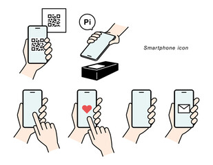 スマートフォン スマホ smartphone キャッシュレス決済 イラスト セット