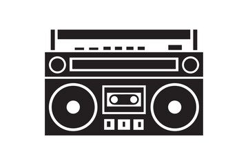 Fototapeta premium Classic Retro Boombox Cassette Player Icon Design for Vintage Music Lovers