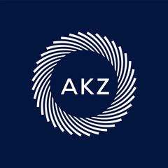 AKZ letter logo design with black background in illustrator, vector logo modern alphabet font overlap style. calligraphy designs for logo, Poster, Invitation, etc.