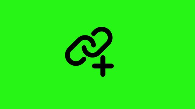 Add hyperlink icon animation on green screen background