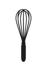 Kitchen Whisk Cooking Utensil Silhouette Icon - Baking and Mixing Tool Design