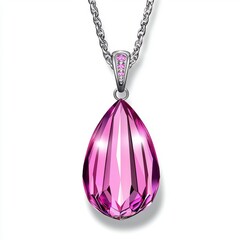 Sparkling Purple Teardrop Crystal Pendant Necklace