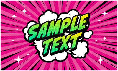 アメコミ風のタイトル文字 ポップ素材 爆発  ベクターイラスト