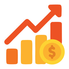 financial growth flat icon