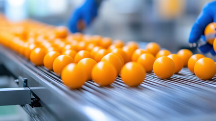 Ball factory, Automated arms checking ball circumference and rotation analysis in a technical environment.