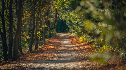 Autumn Forest Pathway | Winding Trail of Golden Leaves | Peaceful Fall Nature Scene