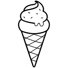 Chill Lines Minimalist Ice Cream Cone Vector