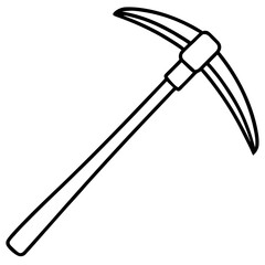 Pickaxe Icon in Line Art Style