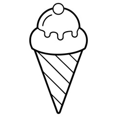 Chill Lines Minimalist Ice Cream Cone Vector