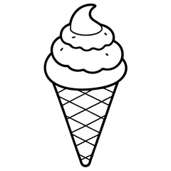 Chill Lines Minimalist Ice Cream Cone Vector