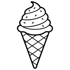 Chill Lines Minimalist Ice Cream Cone Vector
