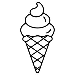 Chill Lines Minimalist Ice Cream Cone Vector