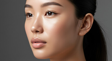 Fototapeta premium Beautiful person portrait with glowing skin