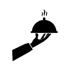 Serving Hot Food Icon for Culinary Branding, Hospitality and Food Blogs