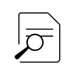 File Search Icon with Magnifying Glass for Search Features, Apps and Websites