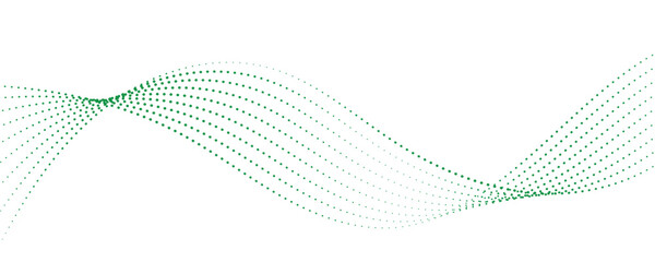 Abstract Green Flowing Dotted Lines
