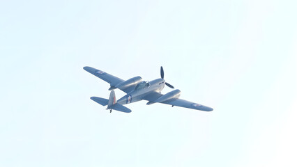 Vintage Fighter Plane in Flight isolated on a transparent background