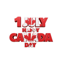 Canada Day Celebrate 1st July  isolated on transparent background