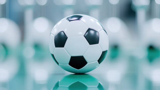 Ball factory, Machine simulating repeated impacts on a soccer ball for sports analysis or testing purposes.