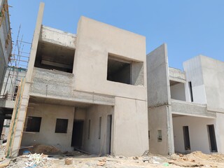Under Construction House Or Villa's With Concreate Block Or Bricks.
Exterior View 02 Story...