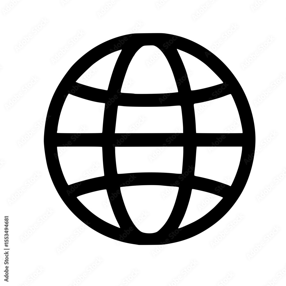 Poster simple line earth globe symbol interface element shape icon