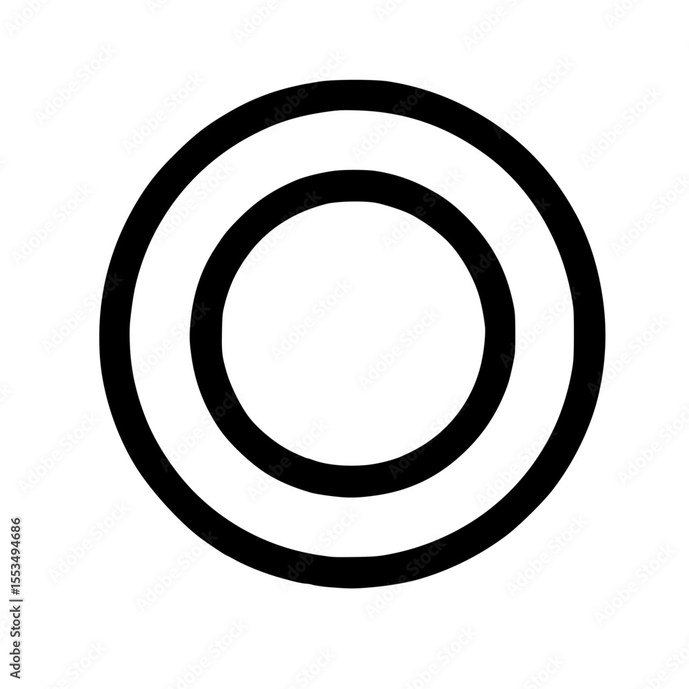 Poster outline handdrawn circle geometric element shape basic minimalist design
