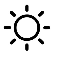 Simple Outline Summer Sun Shining Bright Icon Shape Graphic