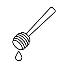 Honey Dipper vector icon and symbol design with editable stroke
