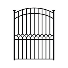 Pedestrian gate black and white vector icon and symbol design