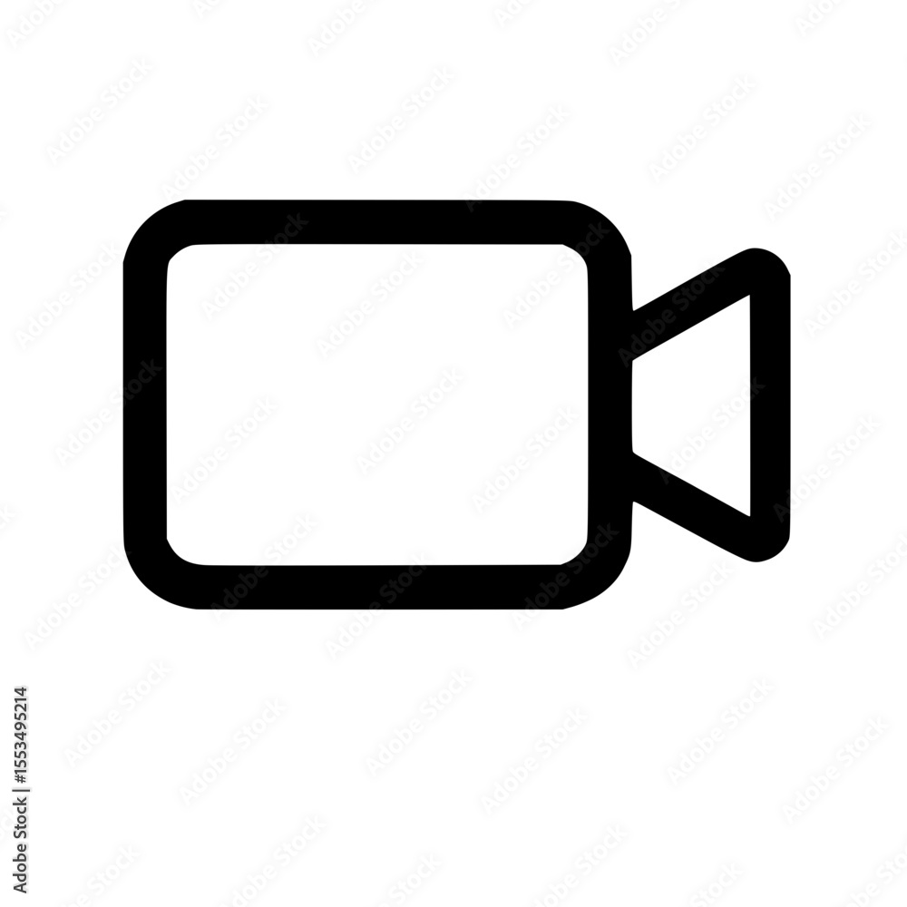 Poster simple line art camcorder recorder symbol media interface icon