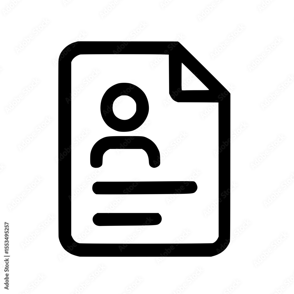 Poster simple lineart user profile document page paper icon